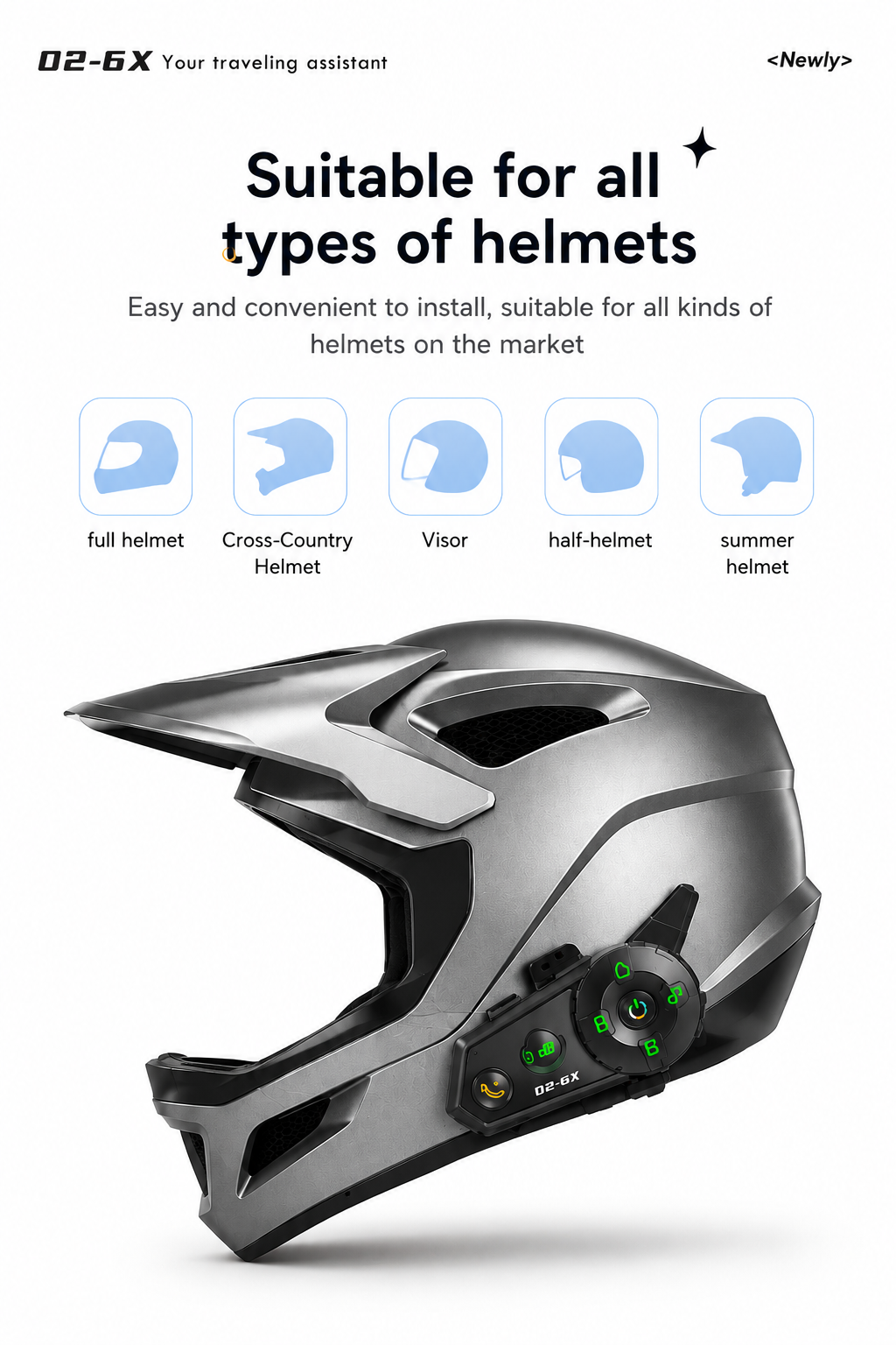 1 Motorcycle Bluetooth Headset
