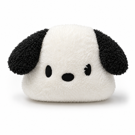 Almohada reposacabezas de felpa suave y esponjosa con forma de perro