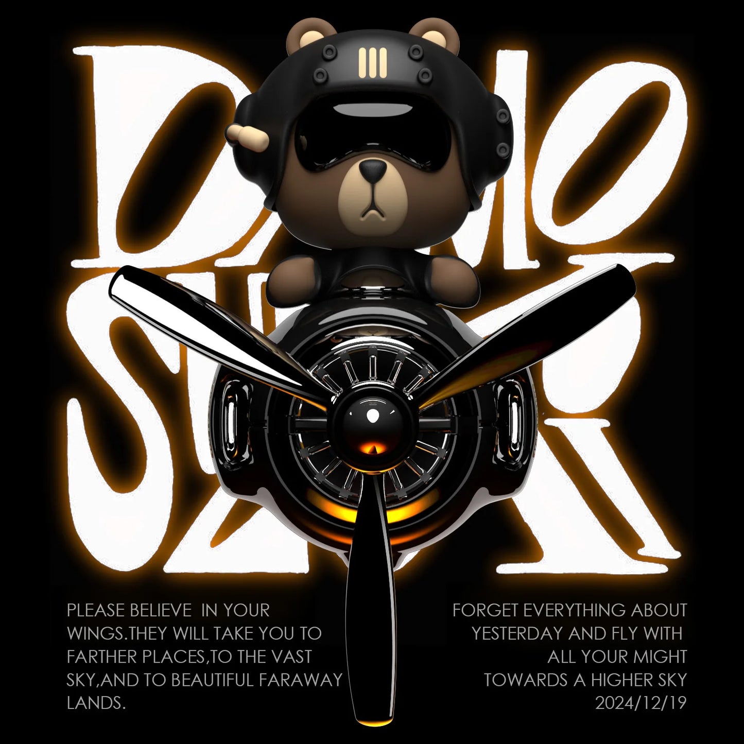 New Nodding BOBO Bear Airplane