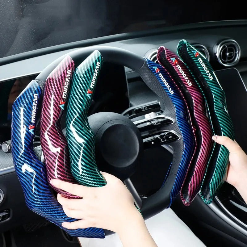 Carbon fiber steering wheel cover