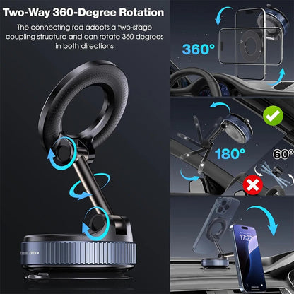 Upgraded Vacuum Magnetic Car Phone Holder 360