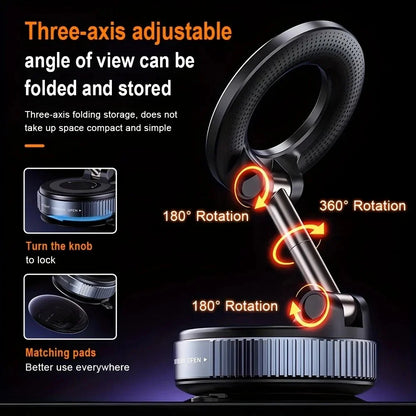 Upgraded Vacuum Magnetic Car Phone Holder 360