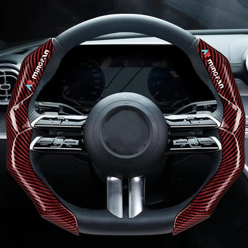 Carbon fiber steering wheel cover